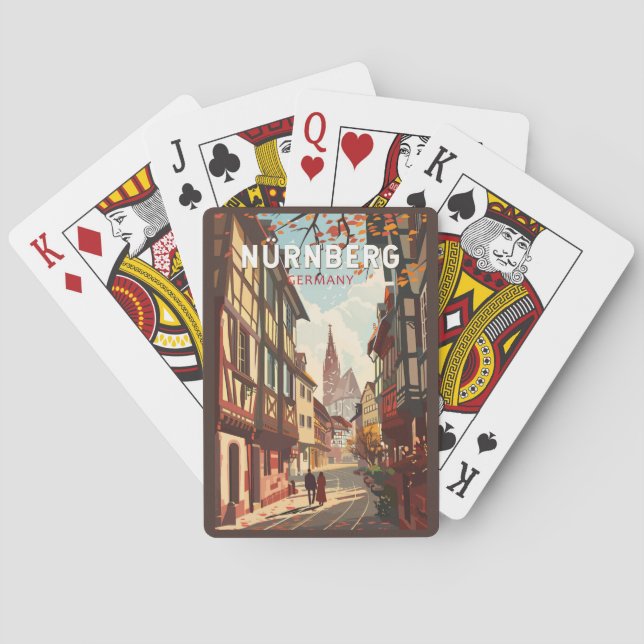 Nürnberg Deutschland Reisen Kunst Vintage Spielkarten (Rückseite)