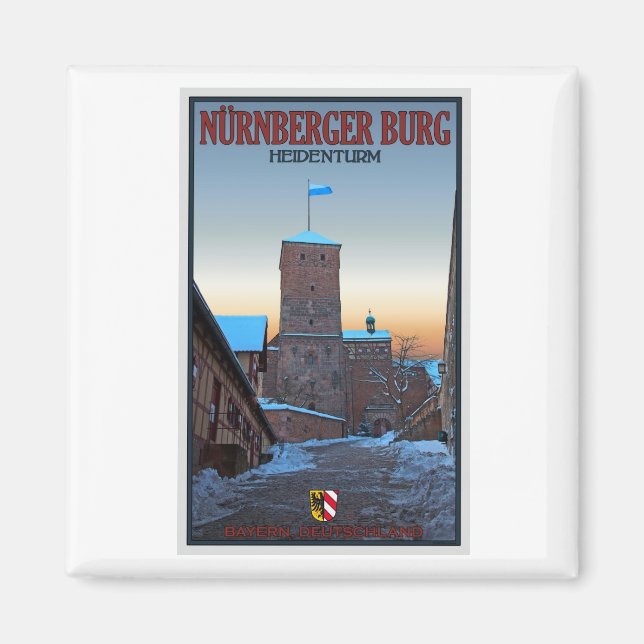 Nürnberg - Heidenturm Winter Magnet (Vorne)