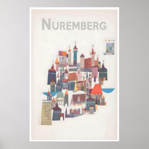 Nürnberg Reiseposter Deutschland Kunst Bayern Druc Poster