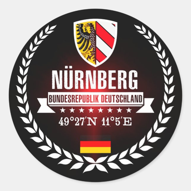 Nürnberg Runder Aufkleber (Vorderseite)