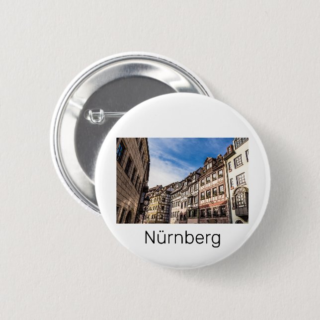 Nürnberg Stadtbild Bayern Deutschland Souvenir Button (Vorne & Hinten)