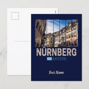 Nürnberg Vintage Bayern Deutschland Souvenir Feiertagspostkarte