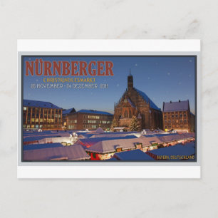 Nürnberg Weihnachtsmarkt Nacht Feiertagspostkarte