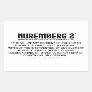 Nürnberger Kodex 1947 A. 1 rechteckige Aufkleber