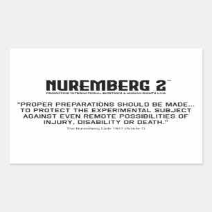 Nürnberger Kodex 1947 A. 7 rechteckige Aufkleber