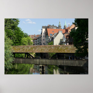 Nürnbergs ruhige Holzbrücke Poster