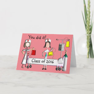 Nurse Abschluss Cards Class of 2016 Pink Karte