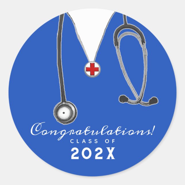 Nurse Abschluss Classic Round Aufkleber (Vorderseite)
