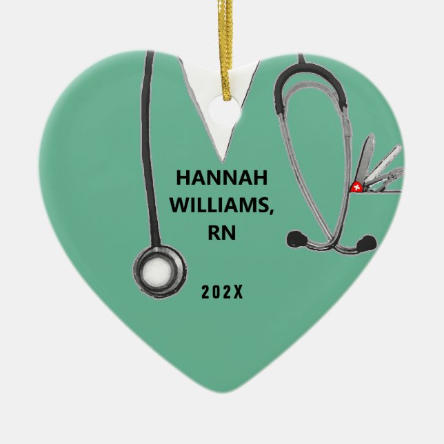 Nurse Abschluss Foto Keramik Ornament (Vorne)
