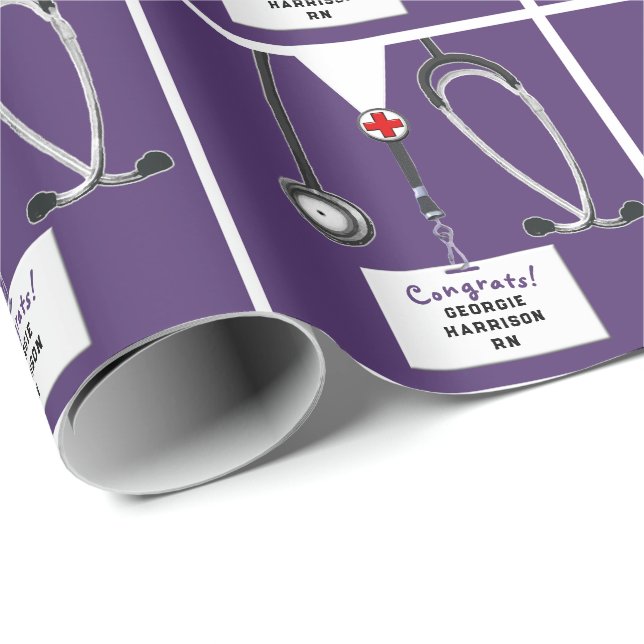 Nurse Abschluss Gift Geschenkpapier (Rolleneckpunkt)