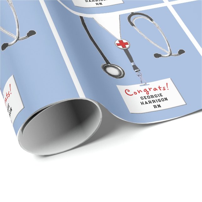 Nurse Abschluss Gift Geschenkpapier (Rolleneckpunkt)