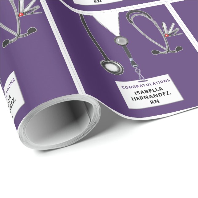 Nurse Abschluss Gift Geschenkpapier (Rolleneckpunkt)