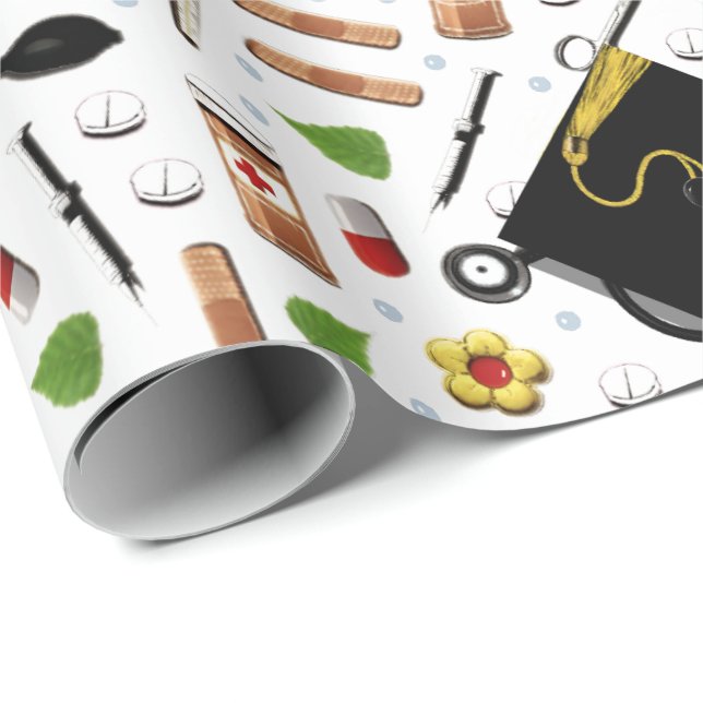 Nurse Abschluss Gift Geschenkpapier (Rolleneckpunkt)