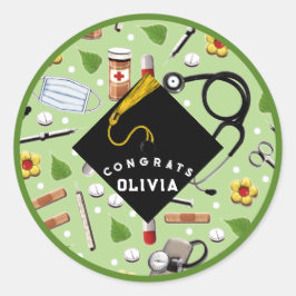 Nurse Abschluss Runder Aufkleber
