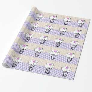 Nurse Abschluss Wrapping Paper Lila Polka Dots Geschenkpapier