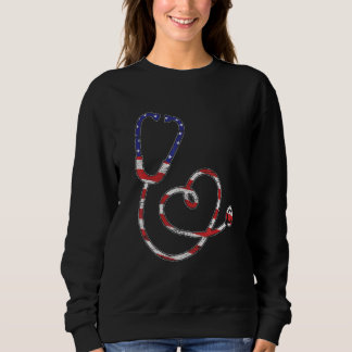 Nurse American Flag 4. Juli Herz Patriotic Rn Sweatshirt