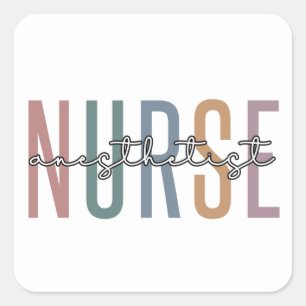 Nurse Anästhesist CRNA Geschenke für Anästhesiolog Quadratischer Aufkleber