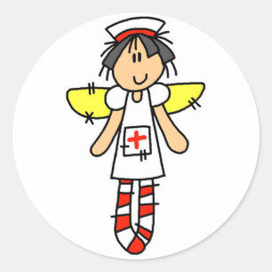 Nurse Angel Runder Aufkleber