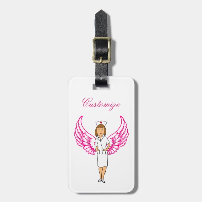 Nurse Angel Wings Thunder_Cove Gepäckanhänger (Vorderseite vertikal)