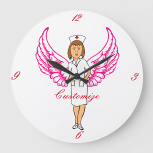 Nurse Angel Wings Thunder_Cove Große Wanduhr