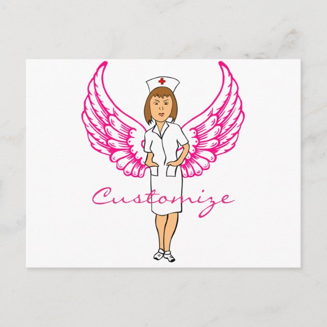 Nurse Angel Wings Thunder_Cove Postkarte (Vorderseite)