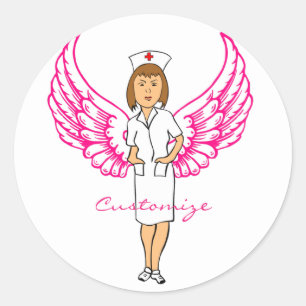 Nurse Angel Wings Thunder_Cove Runder Aufkleber