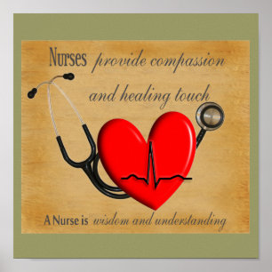 NURSE Art Poster "Mitgefühl heilt Weisheit"