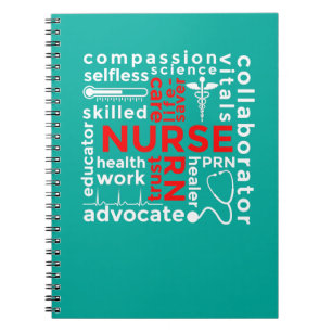 Nurse Art Requorie Abstract Typo Design Gift Notizblock