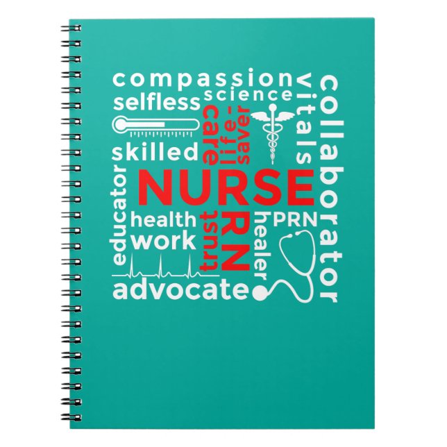 Nurse Art Requorie Abstract Typo Design Gift Notizblock (Vorderseite)