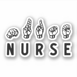Nurse ASL Handzeichen Sprache Pflege Grad RN Gesch Aufkleber