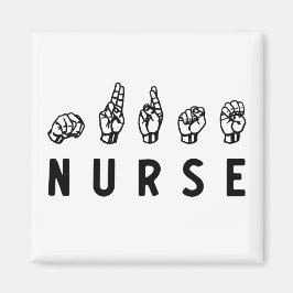 Nurse ASL Handzeichen Sprache Pflege Grad RN Gesch Magnet
