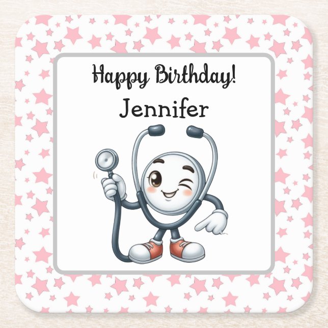 Nurse Birthday Party Paper Untersetzer (Vorderseite)