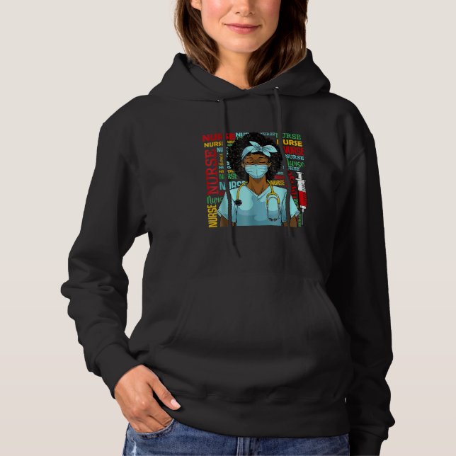 Nurse Black Women Black History Afro African Pride Hoodie (Vorderseite)