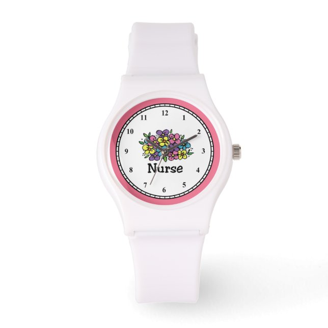 Nurse Blooms2 Armbanduhr (Vorderseite)