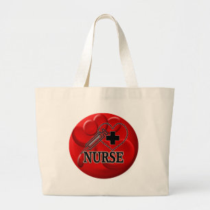 NURSE BLUTZELLEN SYRINGE HERZLOGO JUMBO STOFFBEUTEL