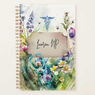 Nurse Boho Watercolor Wildblume Floral Student Planer