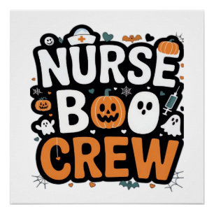 Nurse Boo Crew Halloween Gesundheitsheld Gruselig Poster