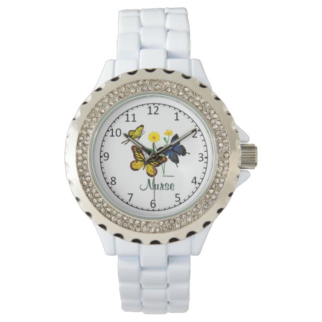 Nurse Butterflies Watch Armbanduhr (Vorderseite)
