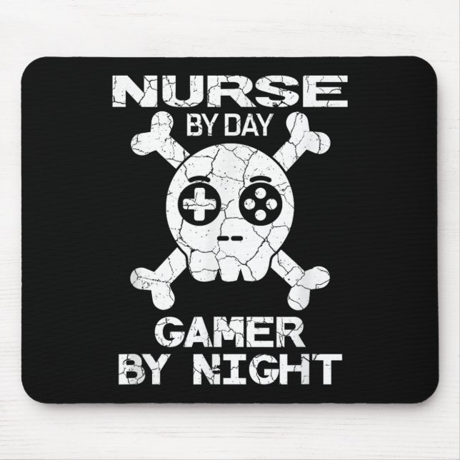 Nurse By Day Gamer By Night - Gaming Quote  Mousepad (Vorne)