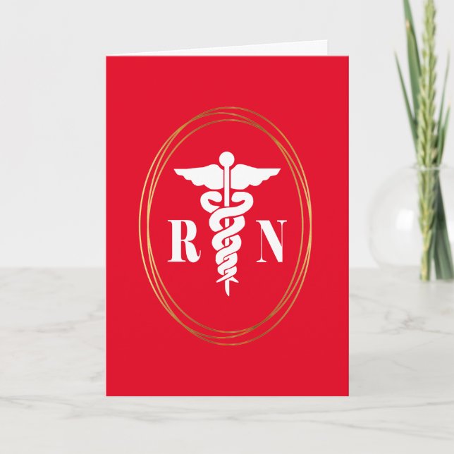 Nurse Caduceus Grußkarte Karte (Vorderseite)
