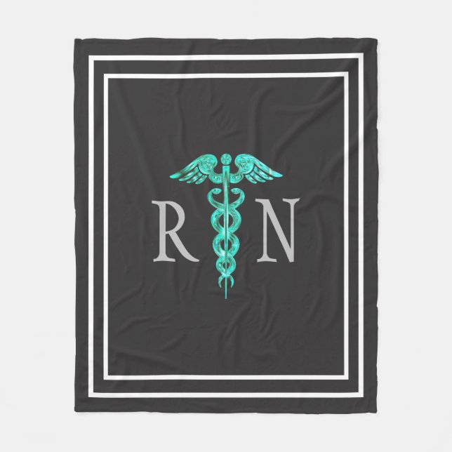 Nurse Caduceus Medium Fleece Blanket (Vorderseite)