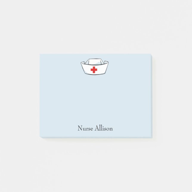 Nurse Cap Add Name 4x3 Post-it Klebezettel (Vorderseite)