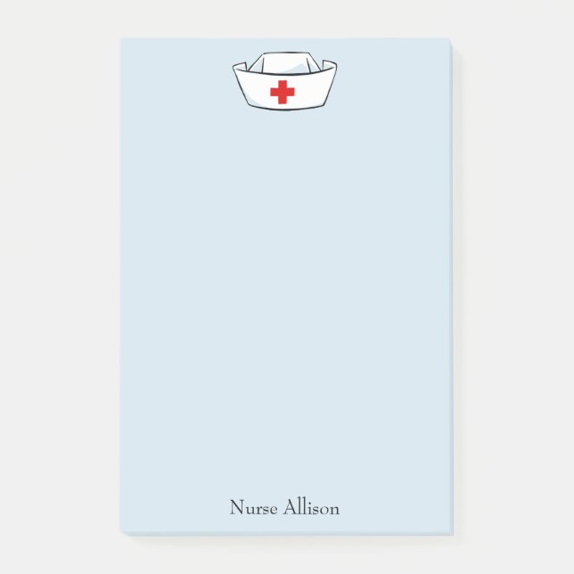 Nurse Cap Add Name 4x6 Post-it Klebezettel (Vorderseite)