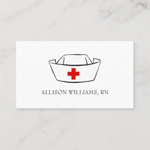 Nurse Cap Mit Monogramm Name Weiß Beruflich Visitenkarte