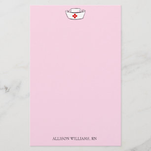 Nurse Cap-Name hinzufügen Rosa Briefpapier