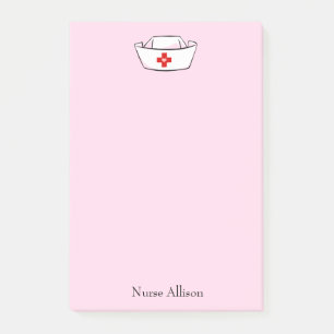Nurse Cap Name Rosa 4x6 hinzufügen Post-it Klebezettel