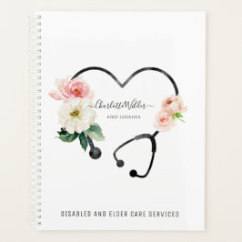 Nurse Caregiver Floral Stethoscope Planer