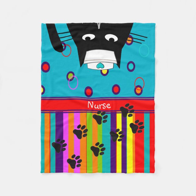 Nurse Cat Fleece Blanket Cat Nurse #14 (Vorderseite)