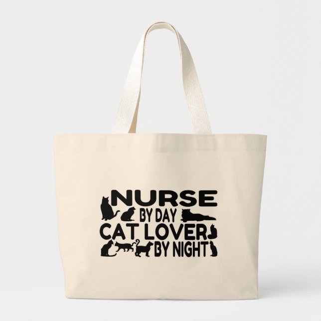 Nurse Cat Lover Jumbo Stoffbeutel (Vorne)