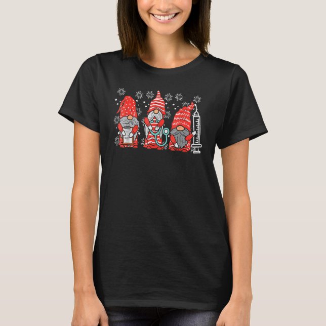 Nurse Christmas Gnomes Cute Nurses Xmas Pajamas PJ T-Shirt (Vorderseite)